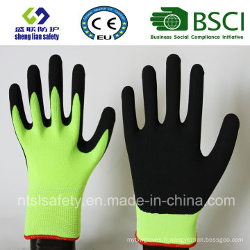 Gaine de nylon 13 Gauge, revêtement de nitriles, gants de travail de sécurité de finition sablonneuse (SL-NS107)